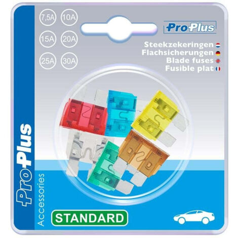 Fusibili lamellari standard assortiti da 6 pezzi in blister