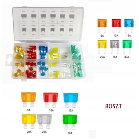 FUSIBILI PER AUTO MINI SET 5A-30A 80 PZ