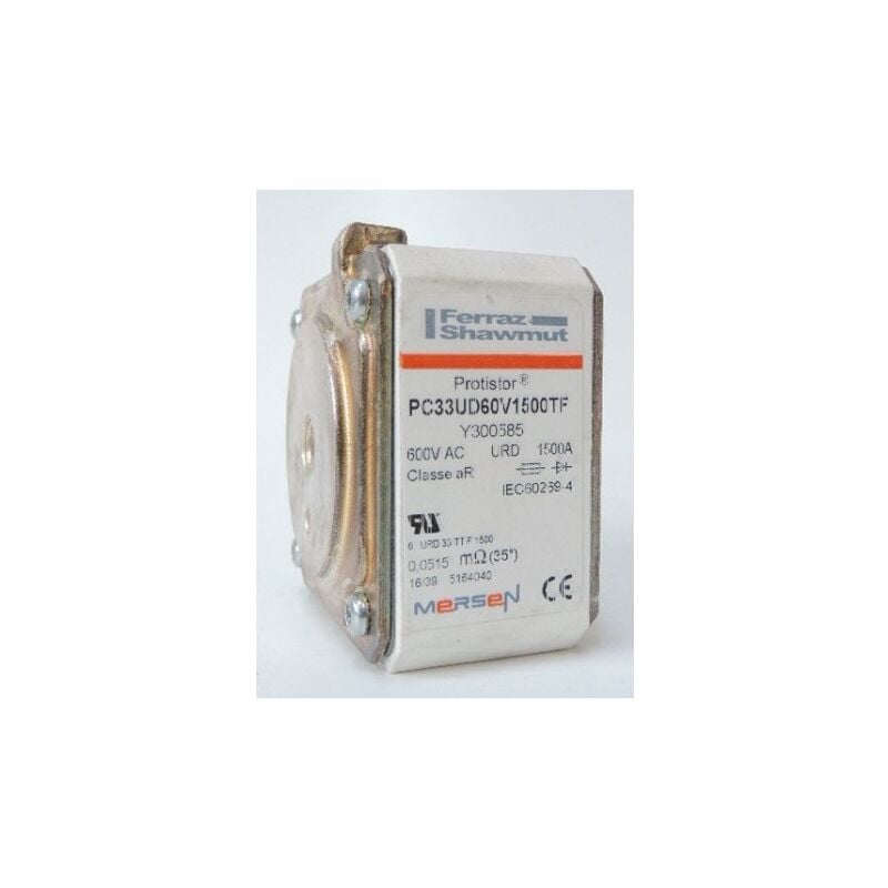 Fusible 33 type TTF M12 aR 1500A Indicateur 600V (à l'unité) FERRAZ SHAWMUT Y300585