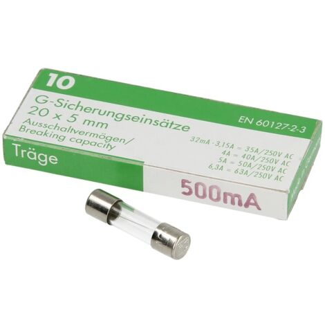 Fusible à action retardée 500 mA 250V