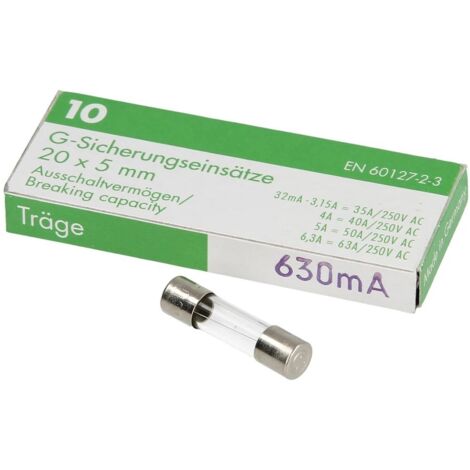 Fusible à action retardée 630 mA 250V