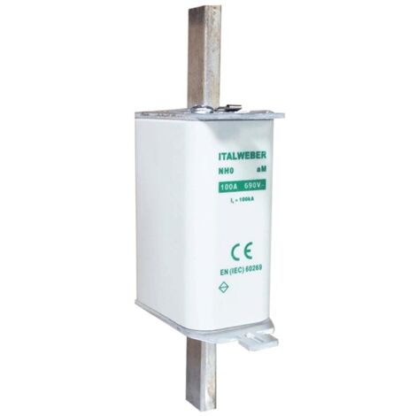 Fusible à couteau Italweber NH 0 courbe standard aM 100A 690V 1507100