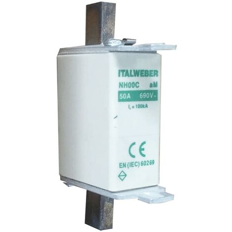 Fusible à couteau Italweber NH 00C standard courbe aM 50A 690V 1602050