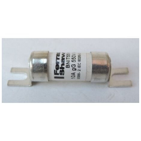 Fusible A1 gG 10A Sans indicateur 550 AC / 250 DCV (à l'unité) FERRAZ SHAWMUT B1019223