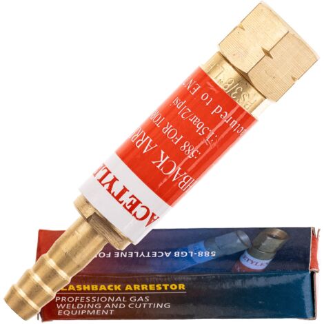 FUSIBLE ANTI-RETOUR DE FLAMME GAZ ACÉTYLÈNE PROPANE TUYAU 3/8 8 MM