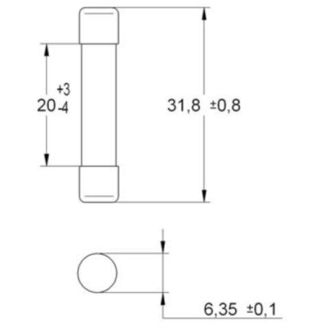 Fusible cilíndrico italweber 6.3x32mm 6.3a 250v 10pcs - 0314306/b10
