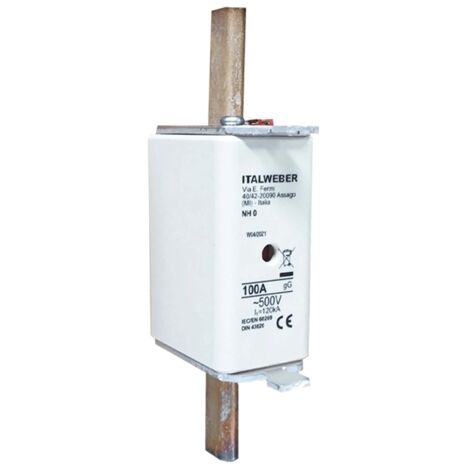 Fusible de cuchilla Italweber NH 0 curva estándar gG 100A 500V 1505100