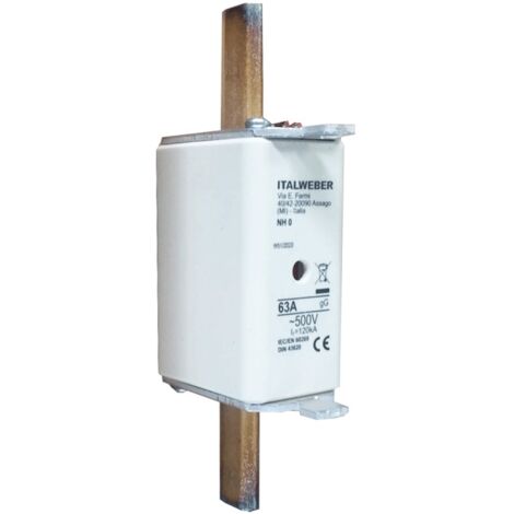 Fusible de cuchilla Italweber NH 0 curva estándar gG 63A 500V 1505063