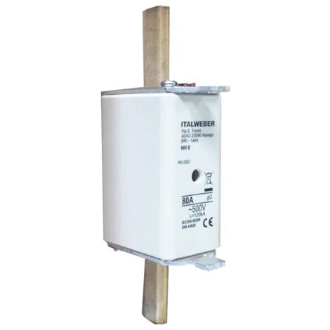 Fusible de cuchilla Italweber NH 0 curva estándar gG 80A 500V 1505080