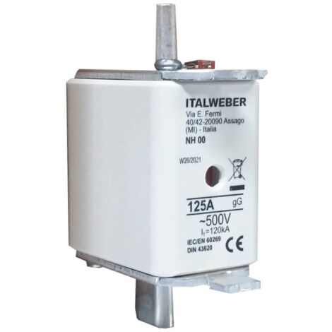 Fusible de cuchilla Italweber NH 00 curva estándar gG 125A 500V 1500125