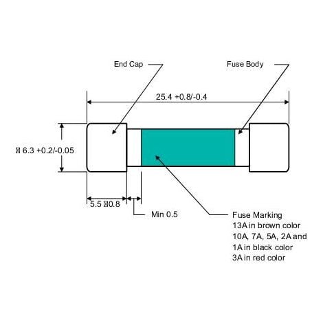 Fusible 6.3x32 2a 240vac (X 10) - DIFF pour Chaffoteaux : 60069882