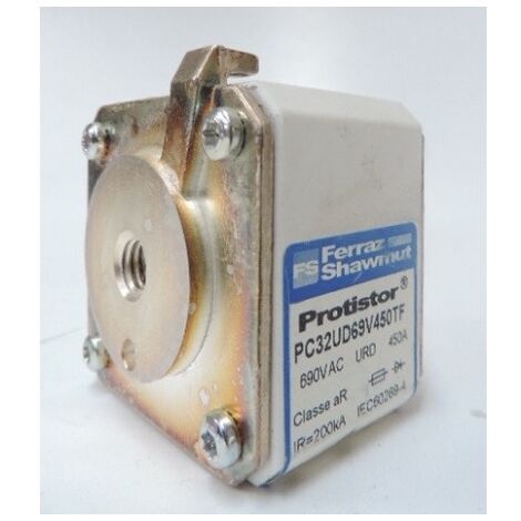 Fusible industriel Carré 450A Taille 32 aR 690Vac (PC32UD69V450TF) FERRAZ SHAWMUT J300066C