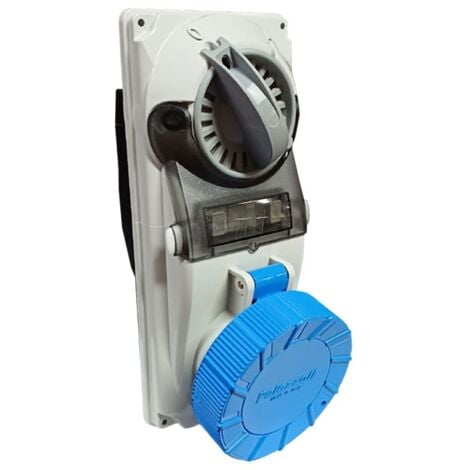 Fiche mâle 023-6/P17 240V 32A 2P+T IP44 BLEU - 023-6 PCE