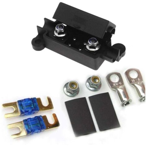 Fusible pour voiture,Fusible, Porte-fusible et Mini-couvercle de voiture - 100A avec Fusibles Plaqué, Midi, Terminaux & Thermorétractables