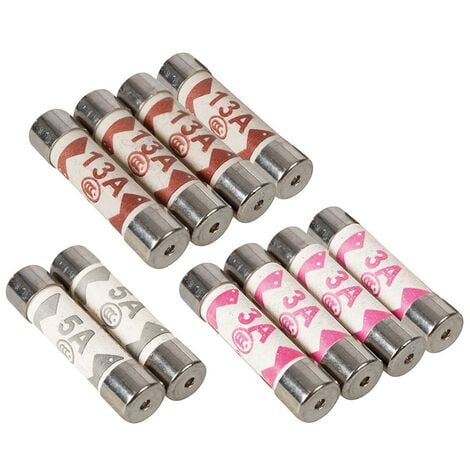 Fusibles, 10 pcs 3, 5 et 13 A