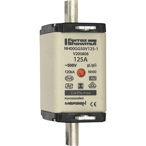 fusibles à couteaux - nh0 - 0 gg - 125a - avec indicateur - 500v - mersen v200808