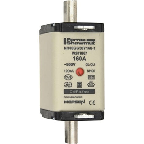 FUSIBLES À COUTEAUX - NH0 - 0 GG - 160A - AVEC INDICATEUR - 500V - MERSEN W201867