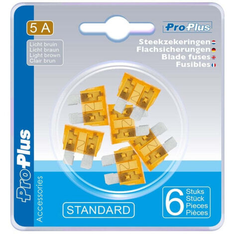 Fusibles à lame standard 5A marron clair 6 pièces sous blister