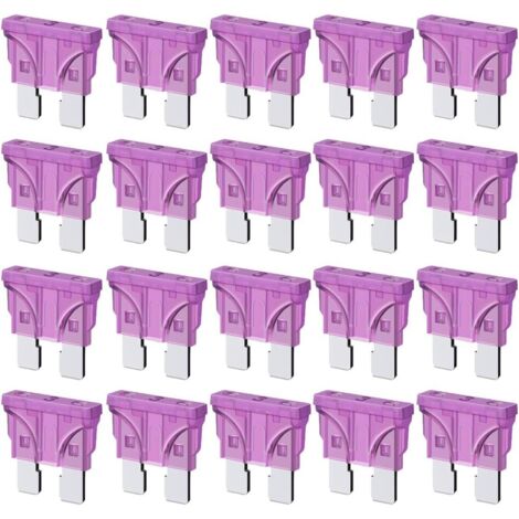 Fusibles Automobiles Standard 3A, Fusibles à Lame ATC ATO 3A pour Camping-Car, Camion, SUV, Camping-Car (Lot de 20 Pièces)