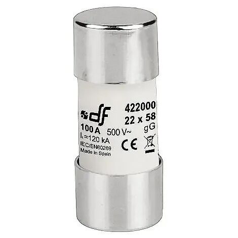 APARELEC Fusibles cilíndricos gG 22X58 80-100A 500V con indicador de referencia - Intensidad 80A