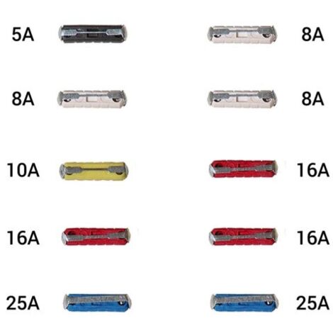 Fusibles cylindriques pour voiture 10 pièces.