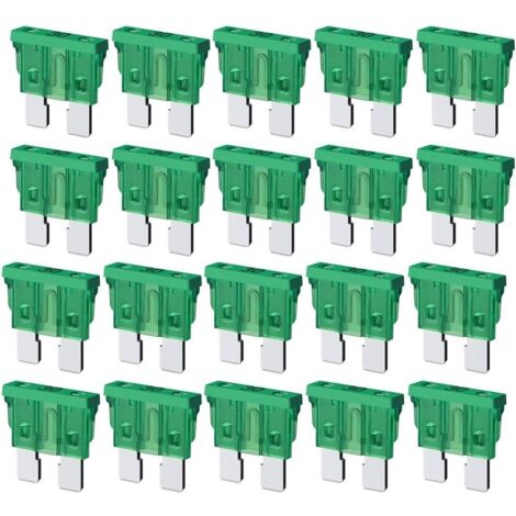 Fusibles Standard pour Voiture 30A, Fusibles à Lame ATC ATO pour Automobile 30A, pour Camping-Car, Camion, SUV, Camping-Car (Lot de 20 Pièces)