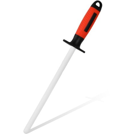 Fusil à Aiguiser Diamant Grain 39 cm Acier d'Affûtage Professionnel Tige d'Affûtage en Céramique Poignée Confort Aiguiseur de Couteaux, Idéal pour Couteaux de Cuisine de Chef et Boucher