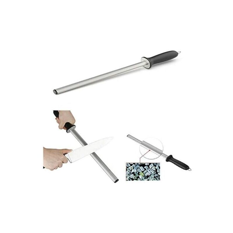 Treetalk - Fusil Professionnel Ovale 38 cm, Fusils Aiguiseur de Couteaux Diamant pour des Couteaux de Cuisine et de Boucherie