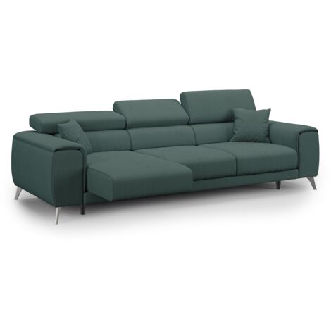 Fusion Divano con 3 sedute allungabili in tessuto smacchiabile T05 260 cm verde