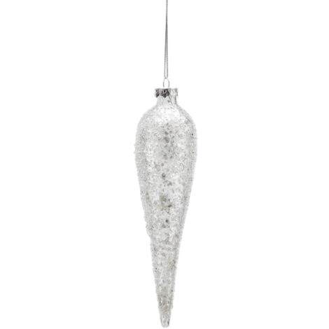 Fuso decorazione per albero di natale Ghiaccio pendaglio in vetro -16 cm