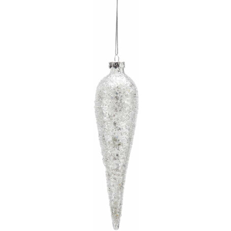 Fuso decorazione per albero di natale Ghiaccio pendaglio in vetro -22 cm