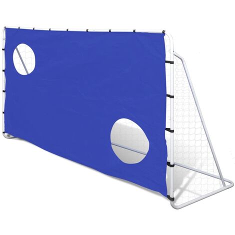 Fußball Tor mit Torschusswand Stahl 240 x 92 x 150 cm   - Blau