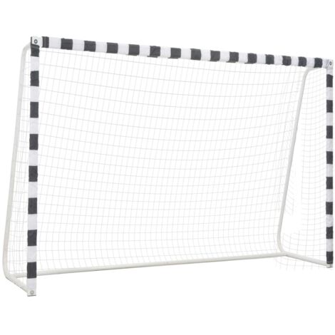 Fußballtor 300 x 200 x 90 cm Metall Schwarz und Weiß CFW210223