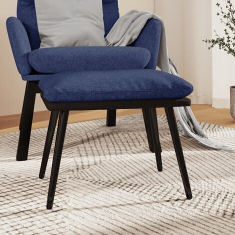 Fußhocker Blau 45x29,5x35 cm Stoff und Kunstleder vidaXL