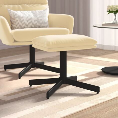 Fußhocker Cremeweiß 60x60x36 cm Samt vidaXL