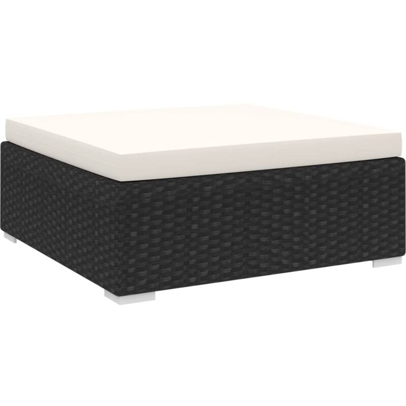 Modular-fußhocker 1 Stk. + Auflagen Poly Rattan Schwarz Vidaxl