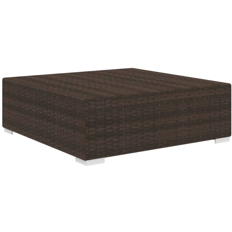 Modular-fußhocker 1 Stk. + Auflagen Poly Rattan Braun Vidaxl