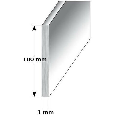 Fußleiste / Sockelleiste (TYP i 100) aus Aluminium, Höhe: 100 mm, Farbe: Edelstahloptik, Materialstärke: 1,0 mm, Befestigungsart: selbstklebend - Edelstahloptik