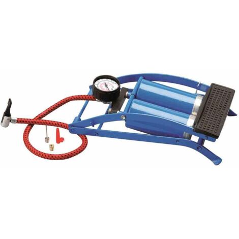Fussluftpumpe Doppelzylinder blau