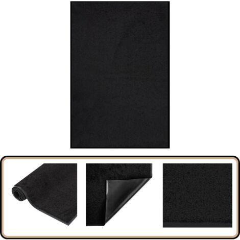 Fußmatte 80x120 cm Schwarz - Haushaltstextilien - Fußmatte - Türmatte - PVC-Bodenbelag - Schwarze Fußmatte