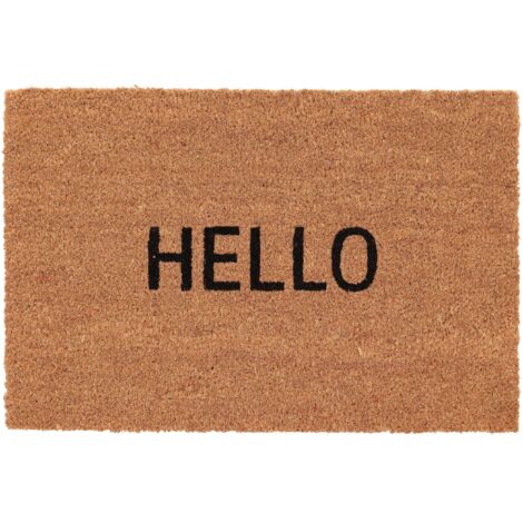 Fußmatte aus Kokosfaser mit Aufschrift "Hello"