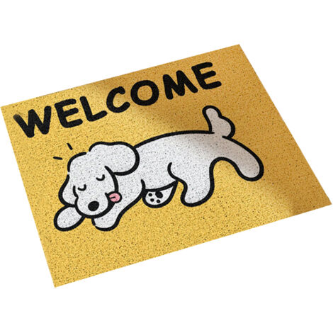Fußmatte aus PVC – Maße 50 x 80 cm – Cartoon-Hundemotiv – Rutschfest und strapazierfähig – Eingangsbereich-Dekoration