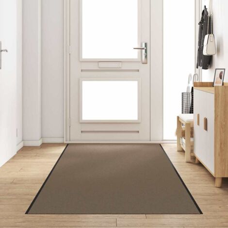 Fußmatte Beige und Schwarz 120 x 350 cm Polypropylen und Vinyl vidaXL