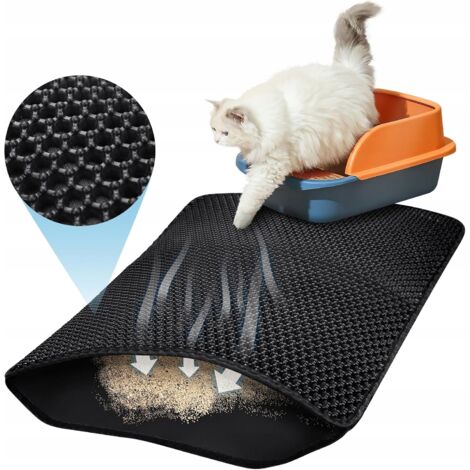 Fußmatte für kleines Tablett, zweilagig, wasserfest, schwarz, 40x35 cm