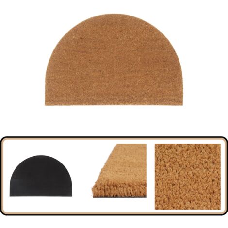 Fußmatte Natur Halbrund 60x90 cm Kokosfaser Getuftet - Kokosfußmatte - Eingangsmatte - Türmatte - Outdoor Matten - Rutschfest