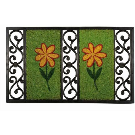 Fußmatte Salome Flower grün, 45 x 75 cm Fußmatte