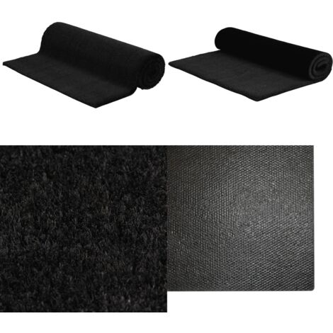 Fußmatte Schwarz 100x300 cm Kokosfaser Getuftet - Kokosfußmatte - Türmatte - Eingangsmatte - Outdoor Matten - Rutschfest - Home & Living