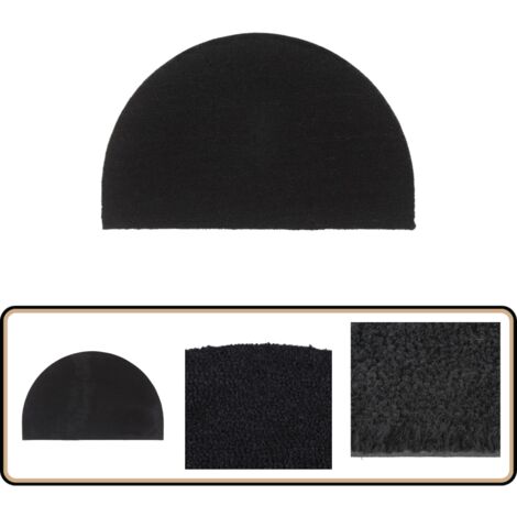 Fußmatte Schwarz Halbrund 50x80 cm Kokosfaser Getuftet - Kokosfußmatte - Türmatte - Eingangsmatte - Outdoor Matten - Rutschfest