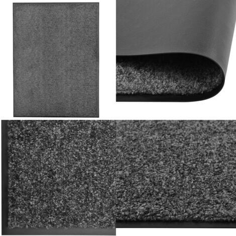 Fußmatte Waschbar Anthrazit 90x120 cm - Innenfußmatte - Outdoor-Matte - Waschbare Fußmatte - Anti-Rutsch-Matte - Anthrazit - Home & Living