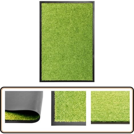 Fußmatte Waschbar Grün 40x60 cm - Innenfußmatte - Outdoor-Matte - Gummi Fußmatte - Waschebene Matten - Türmatte Grün